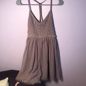 Urban Outfitters Blue Lavender Embroidered Dress